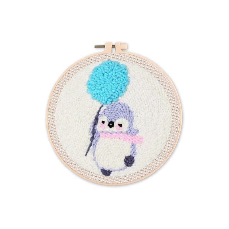 Kit Punch Needle Pingüino y Globo. CCX162. Kit manualidades. Los mejores productos en L'aura Bella tu tienda online