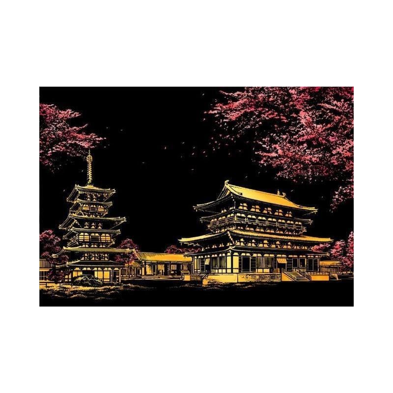 Kit Arte para Rascar: Templo Yakushiji, Japón. SP1002. Los mejores productos en L'aura Bella, tu tienda online.