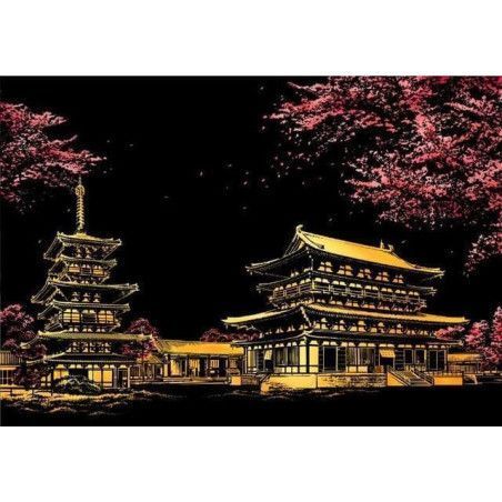 Kit Arte para Rascar: Templo Yakushiji, Japón. SP1002. Los mejores productos en L'aura Bella, tu tienda online.