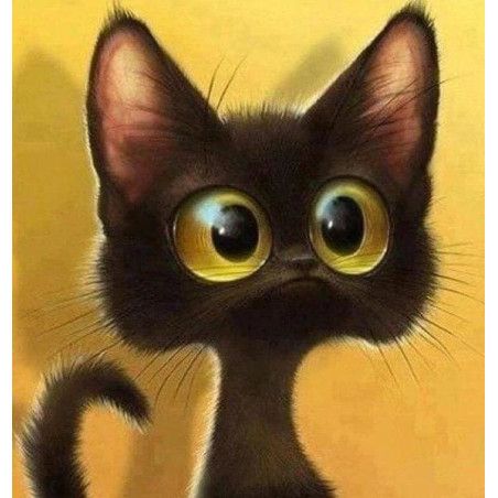 Kit Diamond Painting, Gato Sorprendido. DP-790-Y. Los mejores productos en L'aura Bella tu tienda online