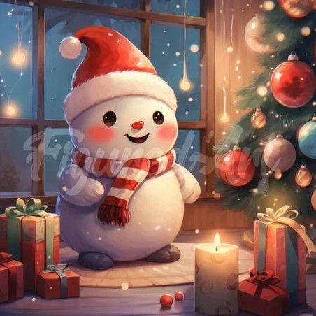 Kit Diamond Painting, Muñeco de Nieve feliz. DPSFA197. Los mejores productos en L'aura Bella tu tienda online