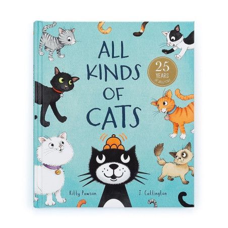 All Kinds of Cats, libro en inglés. 25 Aniversario. BK4CATS. Jellycat. Los mejores productos en L'aura Bella tu tienda online