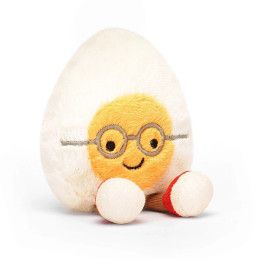 Amuseable Boiled Egg Geek, huevo duro con gafas A6BEG. Jellycat. Los mejores productos en L'aura Bella, tu tienda online