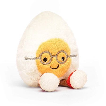 Amuseable Boiled Egg Geek, huevo duro con gafas A6BEG. Jellycat. Los mejores productos en L'aura Bella, tu tienda online