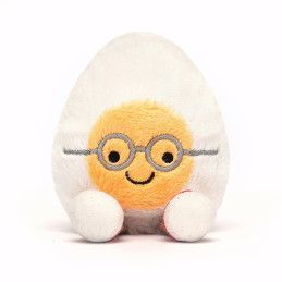 Amuseable Boiled Egg Geek, huevo duro con gafas A6BEG. Jellycat. Los mejores productos en L'aura Bella, tu tienda online