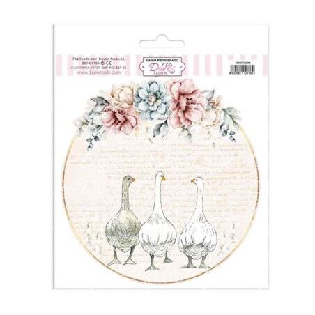 Tela prediseñada ocas sobre escritura. Dayka Trade. MINIT-038M. Los mejores productos en L'aura Bella, tu tienda online