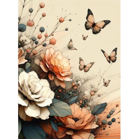 Peach Oasis. Papel Decoupage Mint by Michelle. A3. Los mejores productos en L'aura Bella, tu tienda online