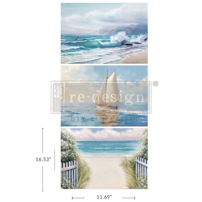 Seascape Melody. A3 Decoupage Fiber Paper Redesign 672140. Los mejores productos en L'aura Bella tu tienda online