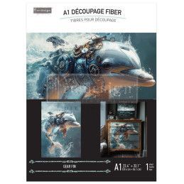 Gearfin, delfín. A1 Decoupage Fiber Paper Redesign 673154. Los mejores productos en L'aura Bella tu tienda online