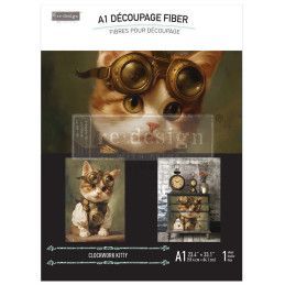 Clockwork Kitty. A1 Decoupage Fiber Paper Redesign 673161. Los mejores productos en L'aura Bella tu tienda online