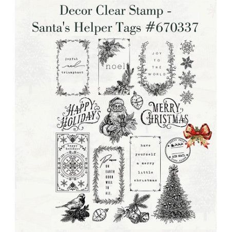 Santa's Helper Tags. Navidad. Sello Decor Clear Stamp. REDESIGN  670337. Los mejores productos en L'aura Bella tu tienda online