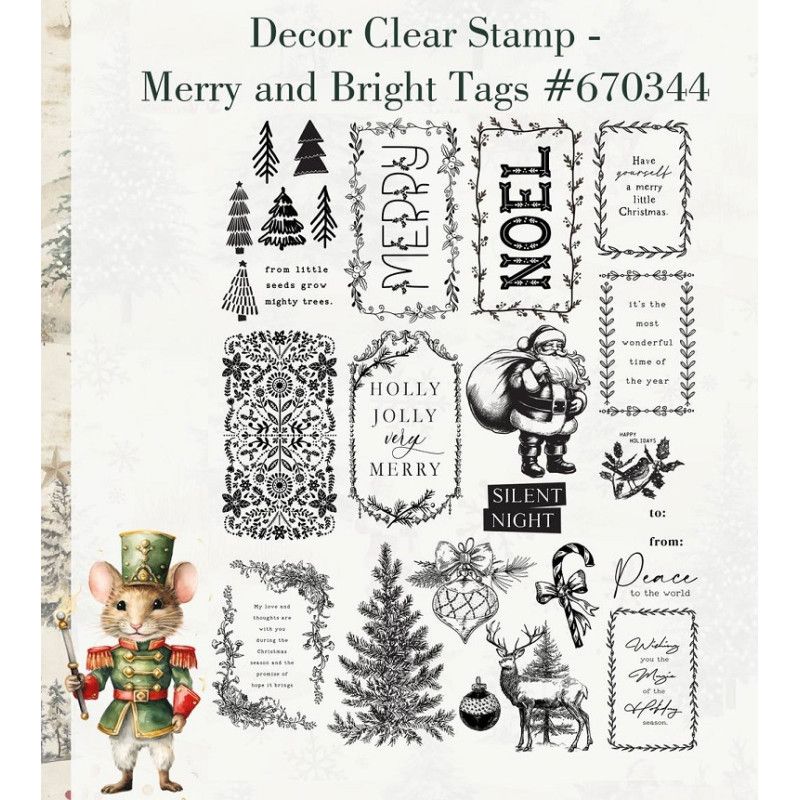 Merry and Bright Tags. Navidad.  Decor Clear Stamp. REDESIGN  670344. Los mejores productos en L'aura Bella tu tienda online