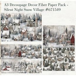 Silent Night Snow Village. A3 Decoupage Fiber Paper Redesign 671549. Los mejores productos en L'aura Bella tu tienda online