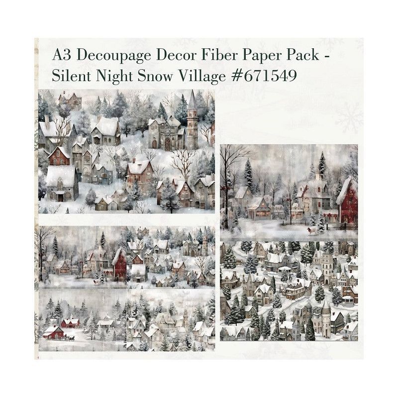 Silent Night Snow Village. A3 Decoupage Fiber Paper Redesign 671549. Los mejores productos en L'aura Bella tu tienda online