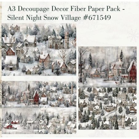 Silent Night Snow Village. A3 Decoupage Fiber Paper Redesign 671549. Los mejores productos en L'aura Bella tu tienda online