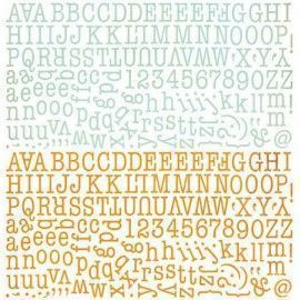 Abecedario gris y naraja....