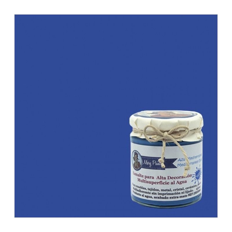 Azul Mediterráneo. Esmalte multisuperficie Mary Paint. Los mejores productos en L’aura Bella, tu tienda online y en Madrid