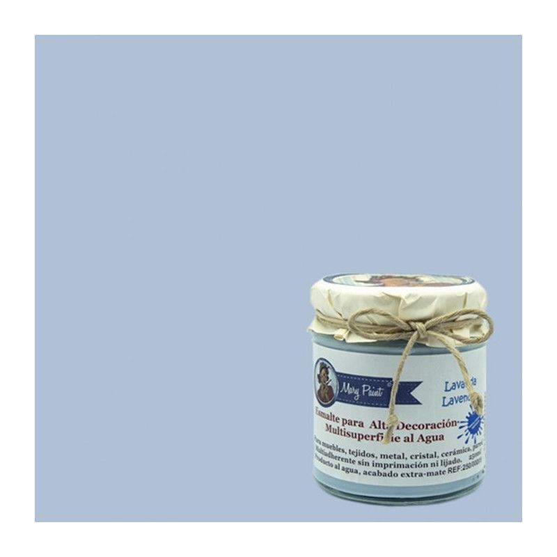 Esmalte multisuperficie Mary Paint. Azul Lavanda. Los mejores productos en L’aura Bella, tu tienda online  y en Madrid