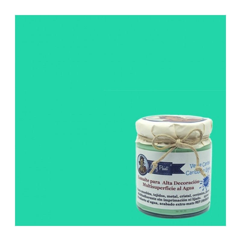Verde Caribe. Esmalte multisuperficie Mary Paint. Los mejores productos en L’aura Bella, tu tienda online y en Madrid