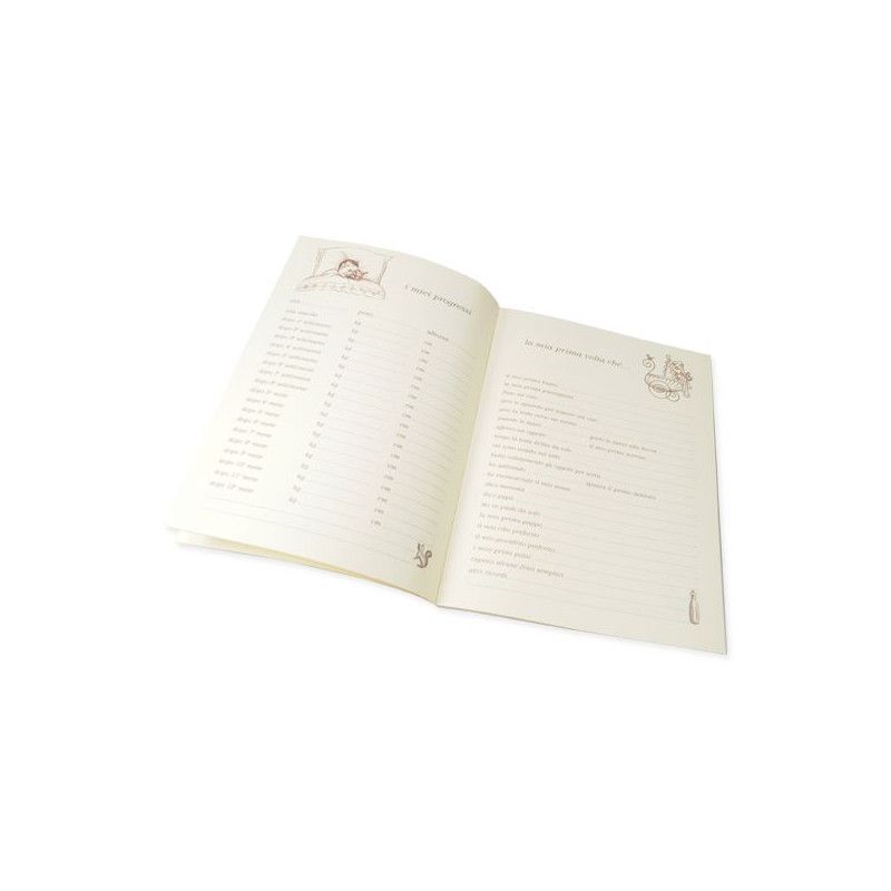 Libro del neonato en italiano. Todo de encuadernación artesanal en L'aura Bella. AZ5189