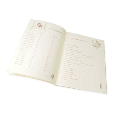 Libro del neonato en italiano. Todo de encuadernación artesanal en L'aura Bella. AZ5189