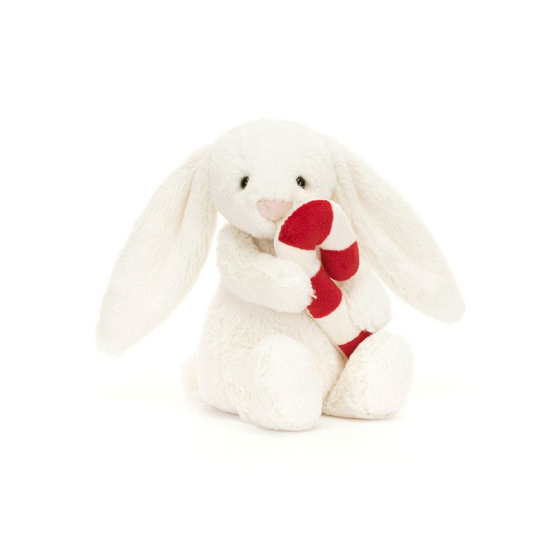 Bashful Bunny with Candy Cane. Peluche Jellycat. BB6CC. Los mejores productos en L'aura Bella tu tienda online