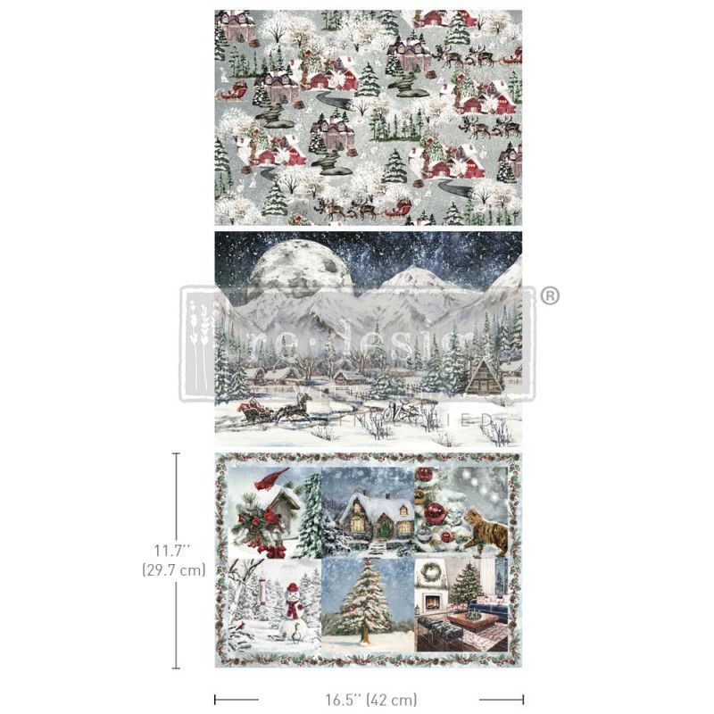Snowfall Splendor. A3 Decoupage Fiber Pack. Redesign.671488. Los mejores productos en L'aura Bella tu tienda online