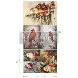 Festive Cardinal. A3 Decoupage Fiber Paper Redesign 671556. Los mejores productos en L'aura Bella tu tienda online