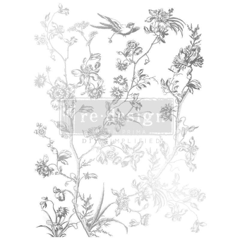 Silver Bird, plata. KACHA Decor Foil Transfers® REDESIGN. 672225. Los mejores productos  en L'aura Bella tu tienda online