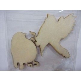 Pájaros de madera. 2 uds.