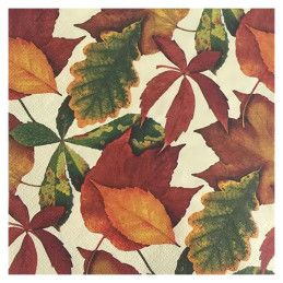 Servilleta para decoupage:  Hojas de otoño. 33x33 cm. Los mejores productos en L'aura Bella tu tienda online