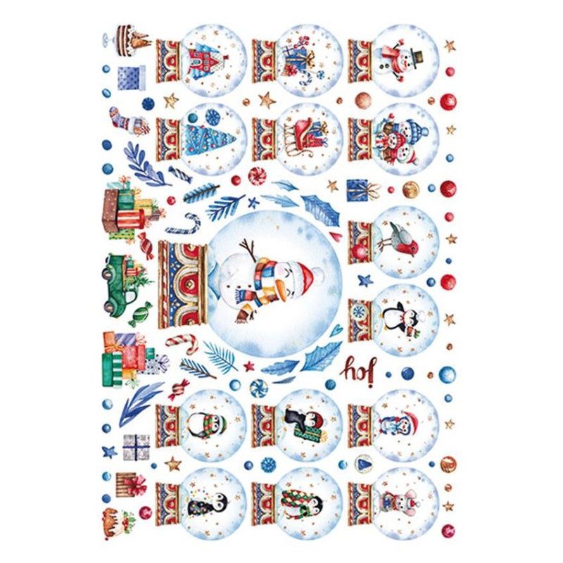 Bolas de cristal navideñas. Papel de arroz 32x45cm. TCR-138. Calambour. Los mejores productos en L'aura Bella, tu tienda online