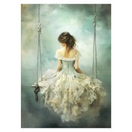 Dreamscape: Mujer en columpio. Papel de arroz 32x45cm. TC216. Calambour. Los mejores productos en L'aura Bella, tu tienda online