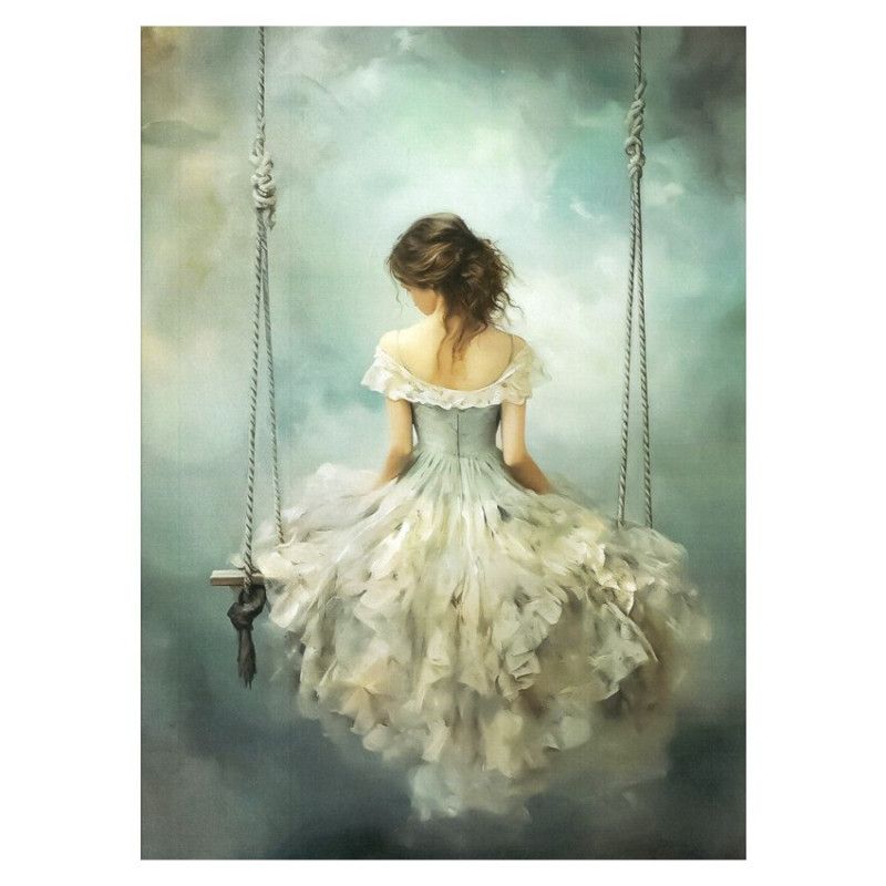 Dreamscape: Mujer en columpio. Papel de arroz 32x45cm. TC216. Calambour. Los mejores productos en L'aura Bella, tu tienda online