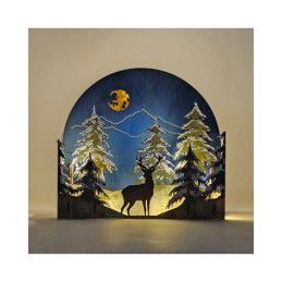 Soporte 3D escena de Navidad: Bosque con ciervo DIY para montar. Los mejores productos en L'aura Bella, tu tienda online.