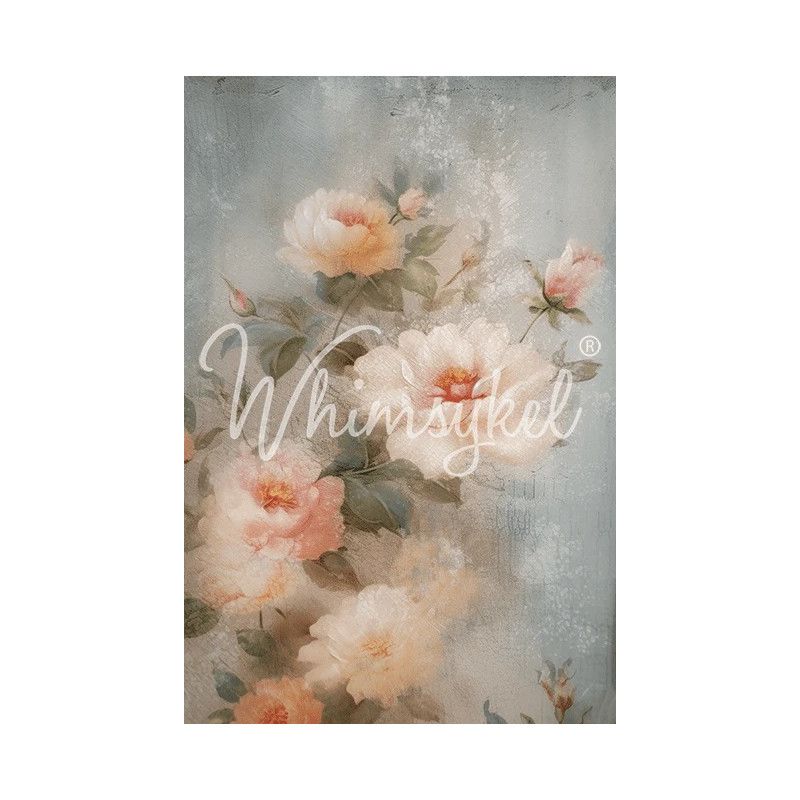Weathered Roses. Papel Tissue para Decoupage. Whimsykel Designs. Los mejores productos en L'aura Bella, tu tienda online.