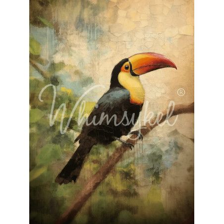Zazu The Toucan. Papel Tissue para Decoupage. Whimsykel Designs. Los mejores productos en L'aura Bella, tu tienda online.