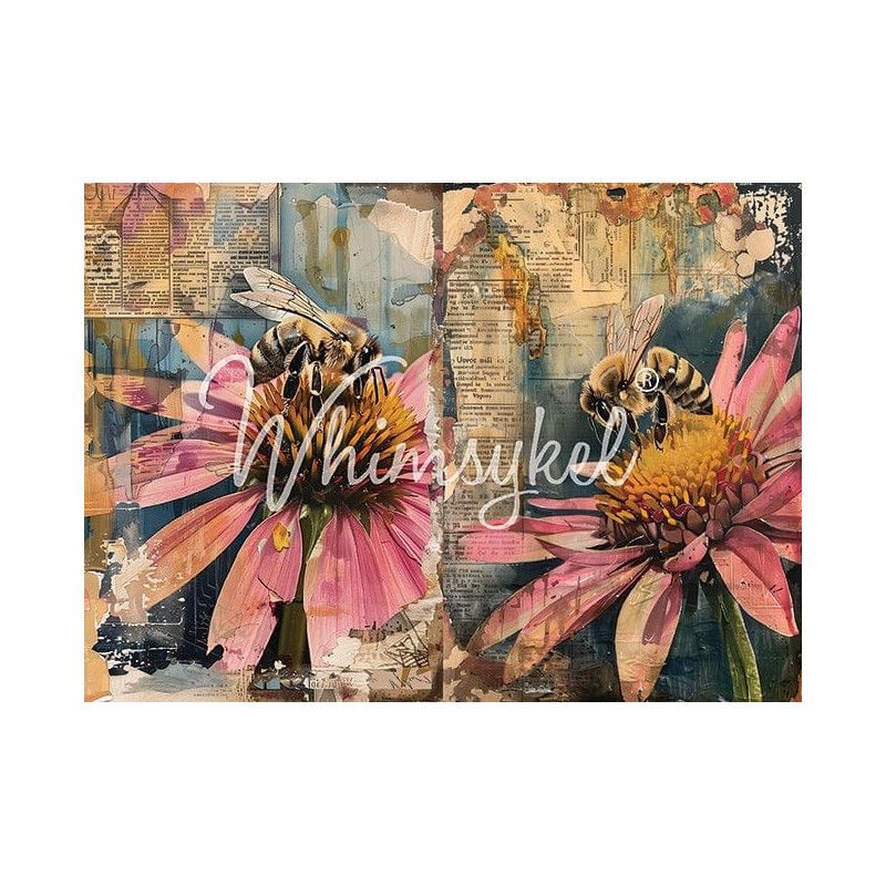 Honey Bee Duo. Papel Tissue para Decoupage. Whimsykel Designs. Los mejores productos en L'aura Bella, tu tienda online.