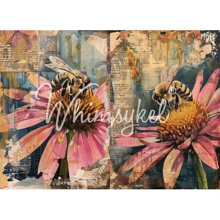 Honey Bee Duo. Papel Tissue para Decoupage. Whimsykel Designs. Los mejores productos en L'aura Bella, tu tienda online.