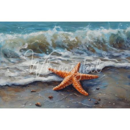 Beach Star. Papel Tissue para Decoupage. Whimsykel Designs. Los mejores productos en L'aura Bella, tu tienda online.