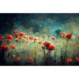 Field of Poppies. Papel Tissue para Decoupage. Whimsykel Designs. Los mejores productos en L'aura Bella, tu tienda online.