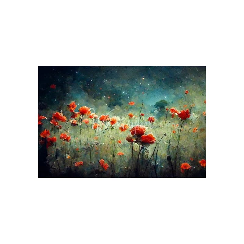 Field of Poppies. Papel Tissue para Decoupage. Whimsykel Designs. Los mejores productos en L'aura Bella, tu tienda online.