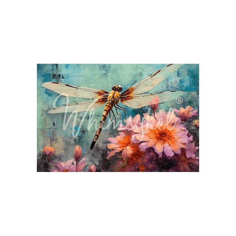 Dragonfly Dance. Papel Tissue para Decoupage. Whimsykel Designs. Los mejores productos en L'aura Bella, tu tienda online.