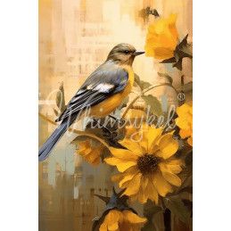 October Bluebird. Papel Tissue para Decoupage. Whimsykel Designs. Los mejores productos en L'aura Bella, tu tienda online.