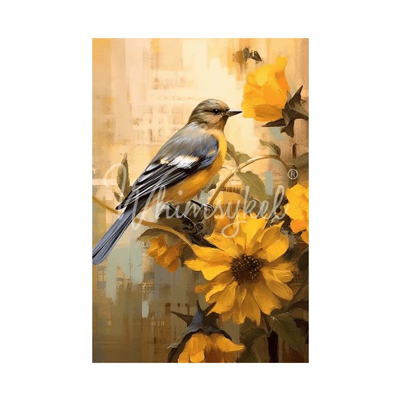 October Bluebird. Papel Tissue para Decoupage. Whimsykel Designs. Los mejores productos en L'aura Bella, tu tienda online.