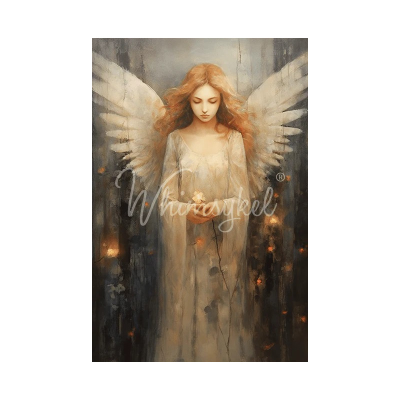 Angelic Contemplation. Papel Tissue para Decoupage. Whimsykel Designs. Los mejores productos en L'aura Bella, tu tienda online.