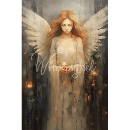Angelic Contemplation. Papel Tissue para Decoupage. Whimsykel Designs. Los mejores productos en L'aura Bella, tu tienda online.
