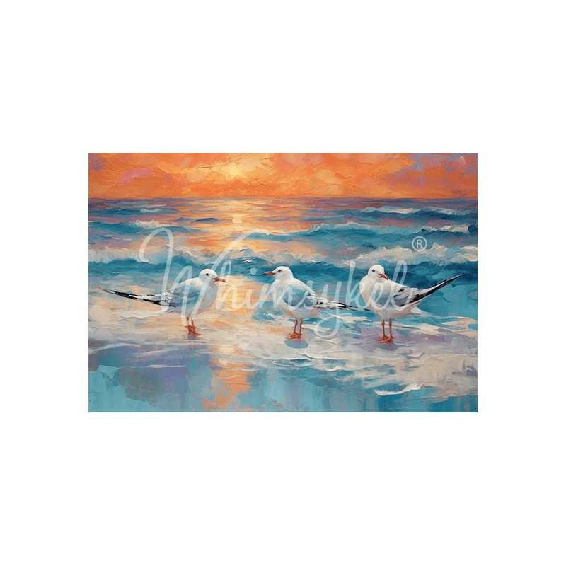 Morning Chatter. Papel Tissue para Decoupage. Whimsykel Designs. Los mejores productos en L'aura Bella, tu tienda online.