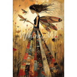 Patchwork Angel. Papel Tissue para Decoupage. Whimsykel Designs. Los mejores productos en L'aura Bella, tu tienda online.