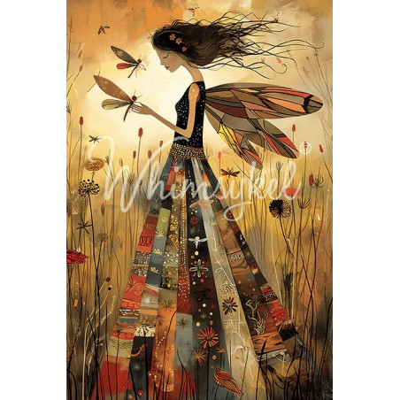 Patchwork Angel. Papel Tissue para Decoupage. Whimsykel Designs. Los mejores productos en L'aura Bella, tu tienda online.